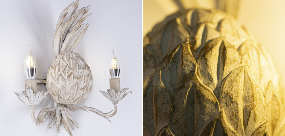 Бра Ананас белый прованс Pineapple Wall Lamp Бра Ананас белый прованс Pineapple Wall Lamp - Loft-Concept в Омске