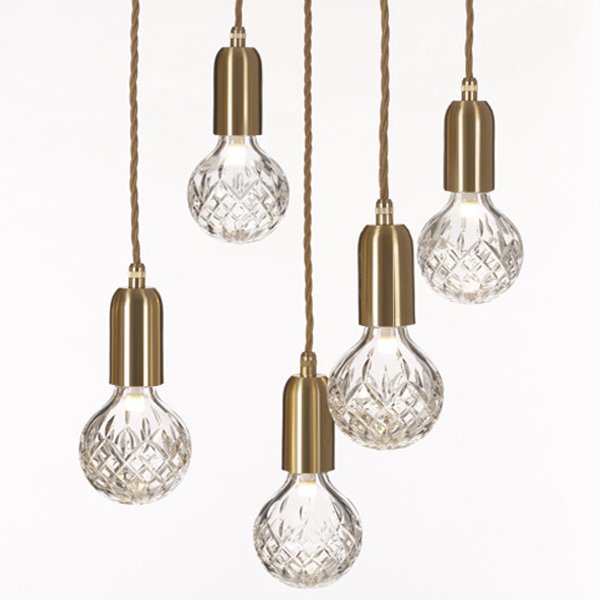 Подвесной светильник lee broom Ceare Crystal Bulb Chandelier Золотой в Омске | Loft Concept 