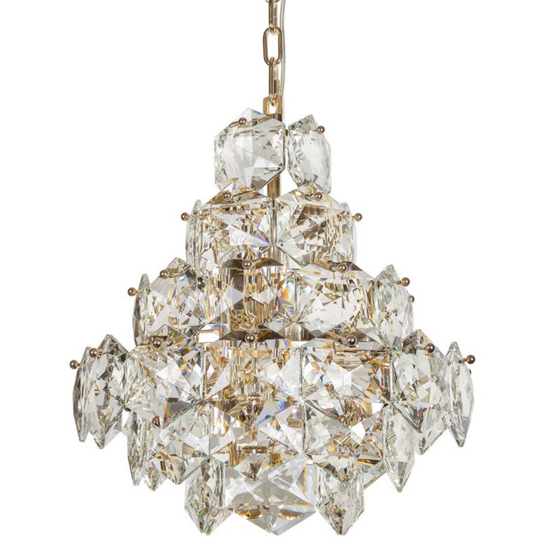 Люстра Tiers Crystal Light Chandelier Gold 45 Золотой Прозрачное Стекло в Омске | Loft Concept 