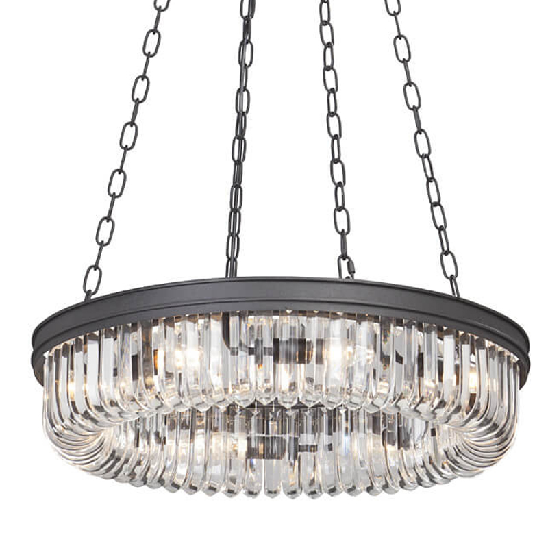 Люстра Retro Frozen Clear Glass Chandelier D 62 Черный в Омске | Loft Concept 