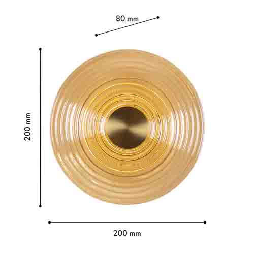 Бра с рельефным круглым плафоном янтарного цвета Savio Glass Disc Light Бра с рельефным круглым плафоном янтарного цвета Savio Glass Disc Light в Омске