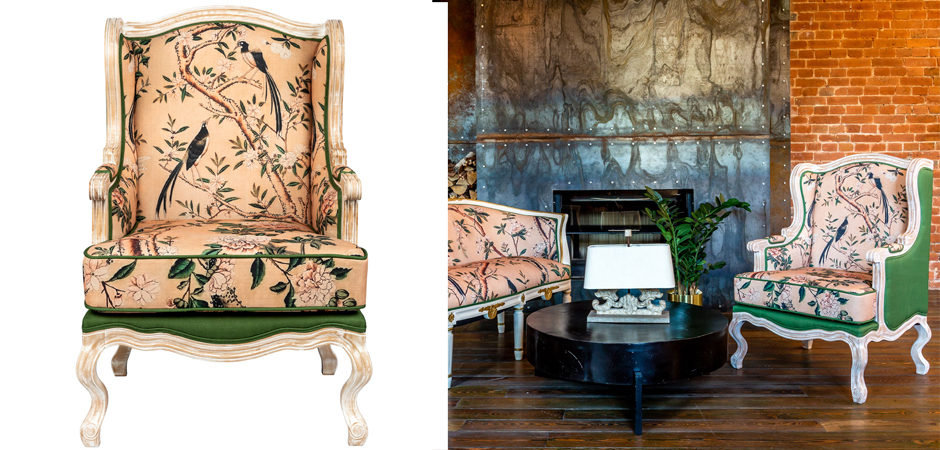 Кресло Beige and Green Chinoiserie Armchair - Loft-Concept в Омске