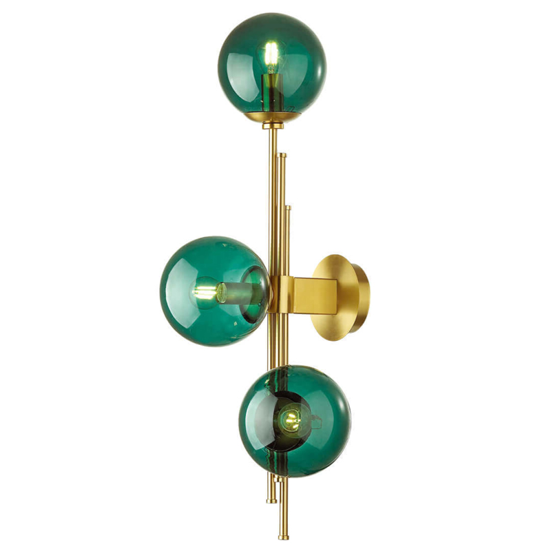 Бра TRILOGY WALL SCONCE Turquoise glass 70 Латунь в Омске | Loft Concept 