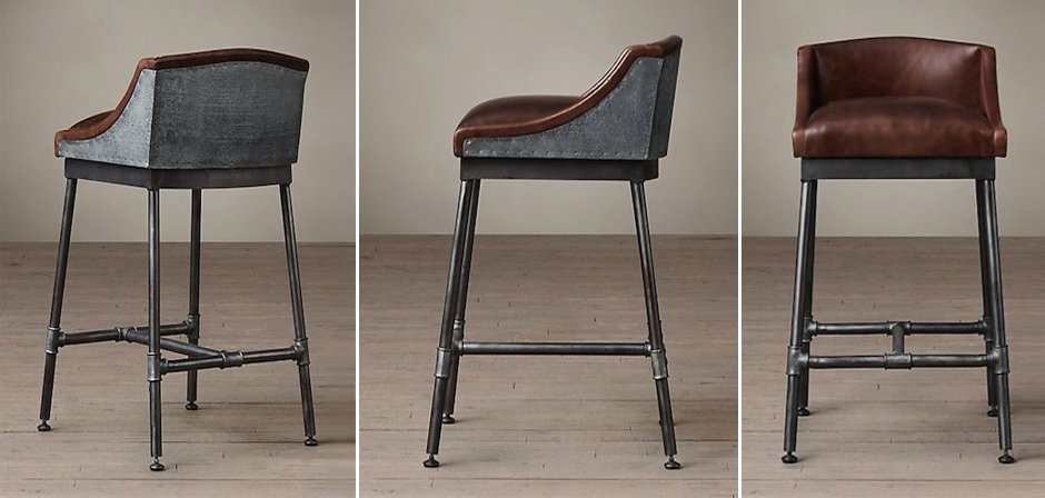 Барный стул Iron Scaffold Bar stool brown Барный стул Iron Scaffold Bar stool brown - Loft-Concept в Омске