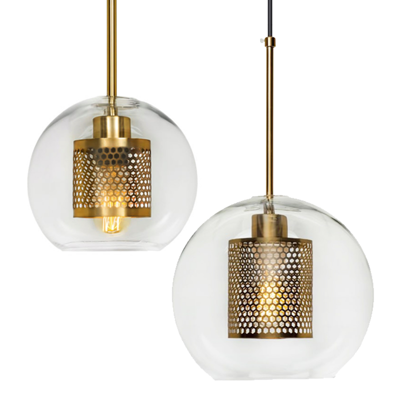 Perforated Vessel Pendant Lamp Gold Ball Золотой Прозрачное Стекло в Омске | Loft Concept 