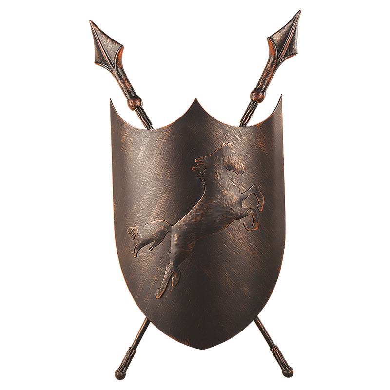 Бра Shield Horse Sconce Коричневый винтаж в Омске | Loft Concept 