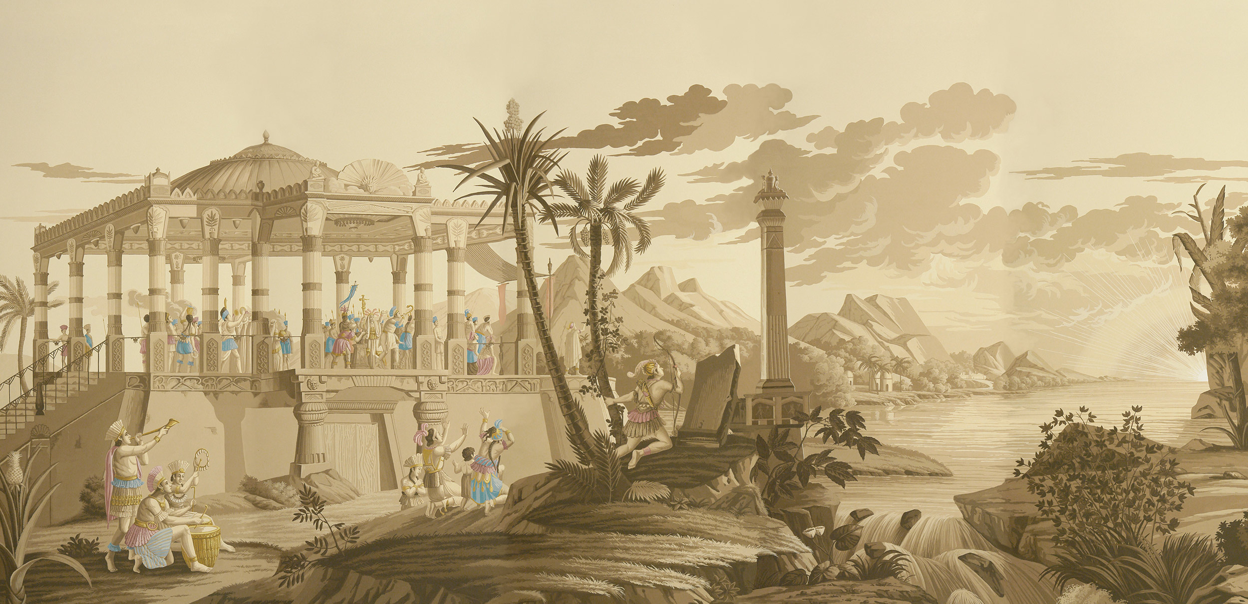 Обои ручная роспись The Incas Rose des Sables on scenic paper - постер Loft-Concept в Омске