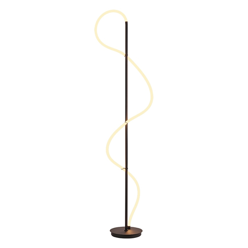 Торшер с изогнутым светодиодным элементом на металлическом основании Luke Lampco Tracer Lamp Медь Белый Черный Торшер с изогнутым светодиодным элементом на металлическом основании Luke Lampco Tracer Lamp Медь Белый Черный в Омске | Loft Concept