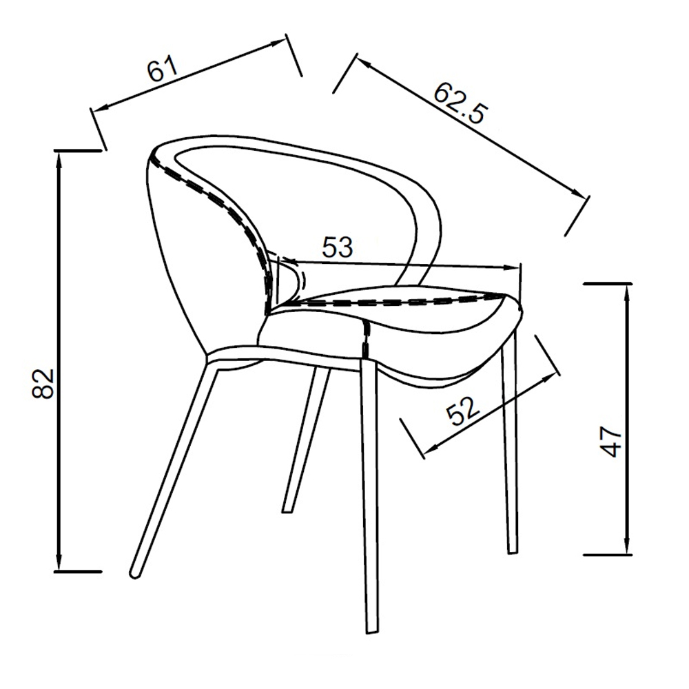 Стул обеденный кремовый из экокожи Futuristic Chair в Омске