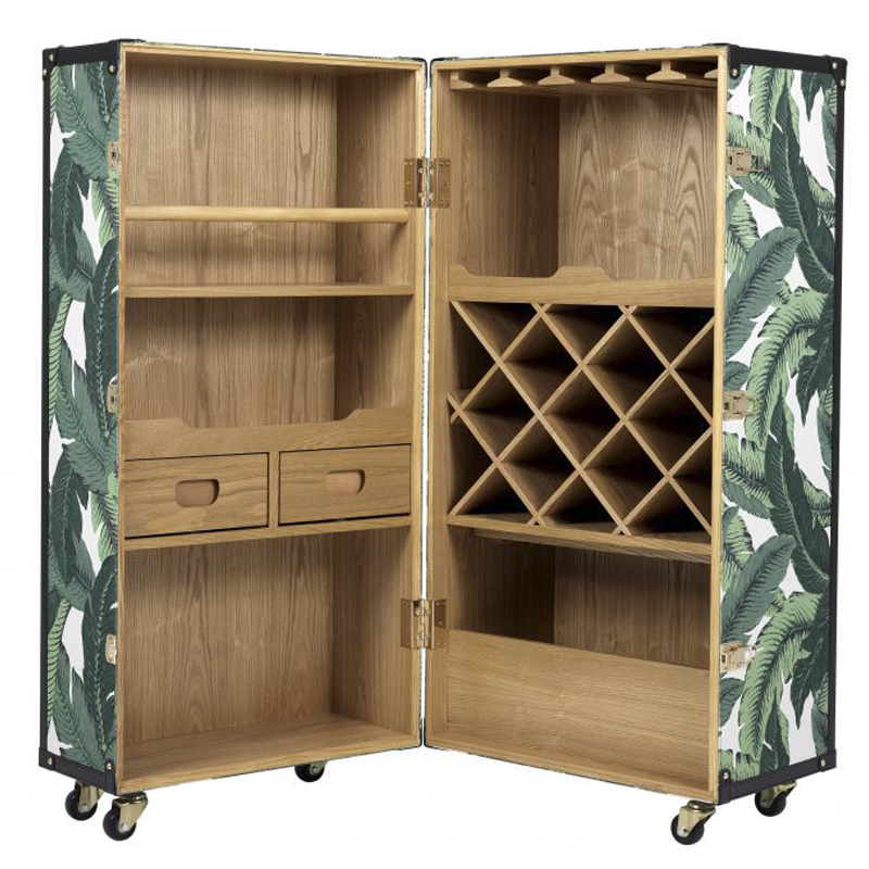 Винный шкаф Eichholtz Wine Cabinet Martini Bianco Tropical Белый Зеленый Древесина Золотой в Омске | Loft Concept 