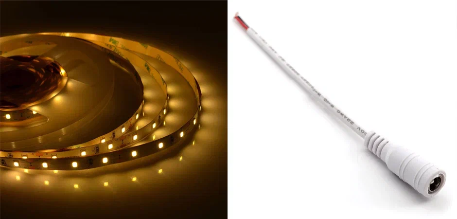 Комплект светодиодная лента 4,8W/m 60LED/m 3528SMD теплый белый с адаптером - Loft-Concept в Омске