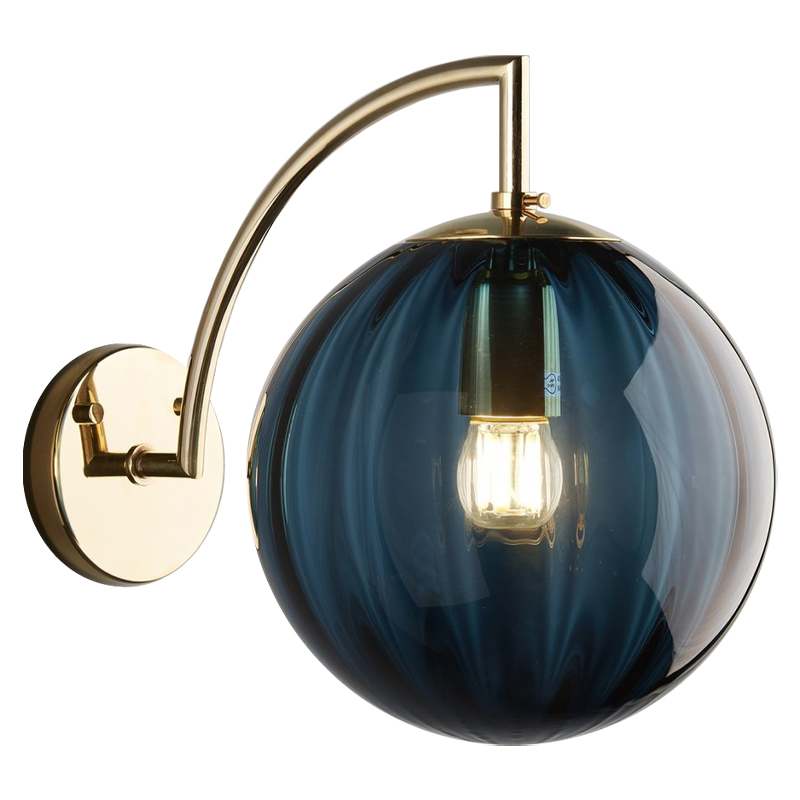 Бра Hector Sconce Blue Глянцевое золото Синий в Омске | Loft Concept 