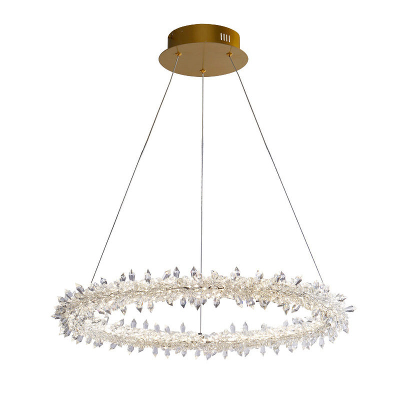 Люстра Crystal round chandelier Прозрачный Латунь в Омске | Loft Concept 