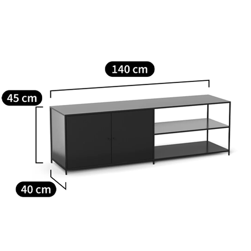 ТВ-тумба из металла с 2-мя дверцами и полками Damian Metal TV Stand в Омске