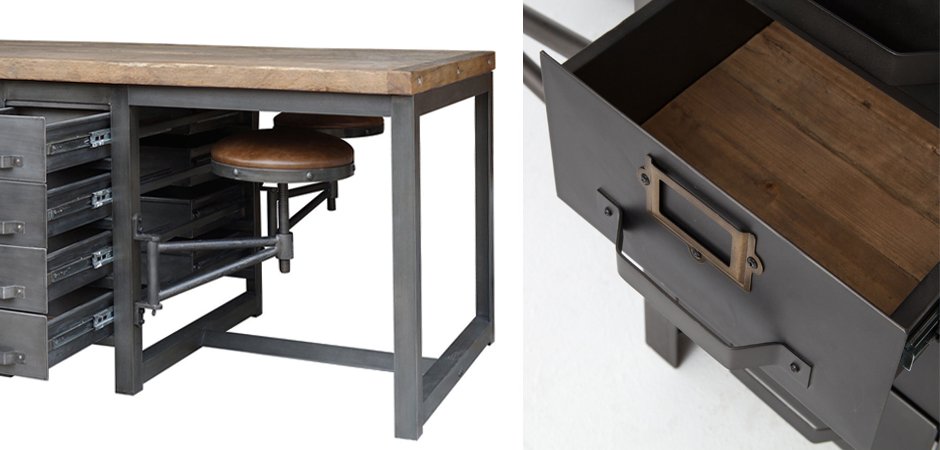 Большой рабочий стол Rupert Work Table Rustic Большой рабочий стол Rupert Work Table Rustic - Loft-Concept в Омске