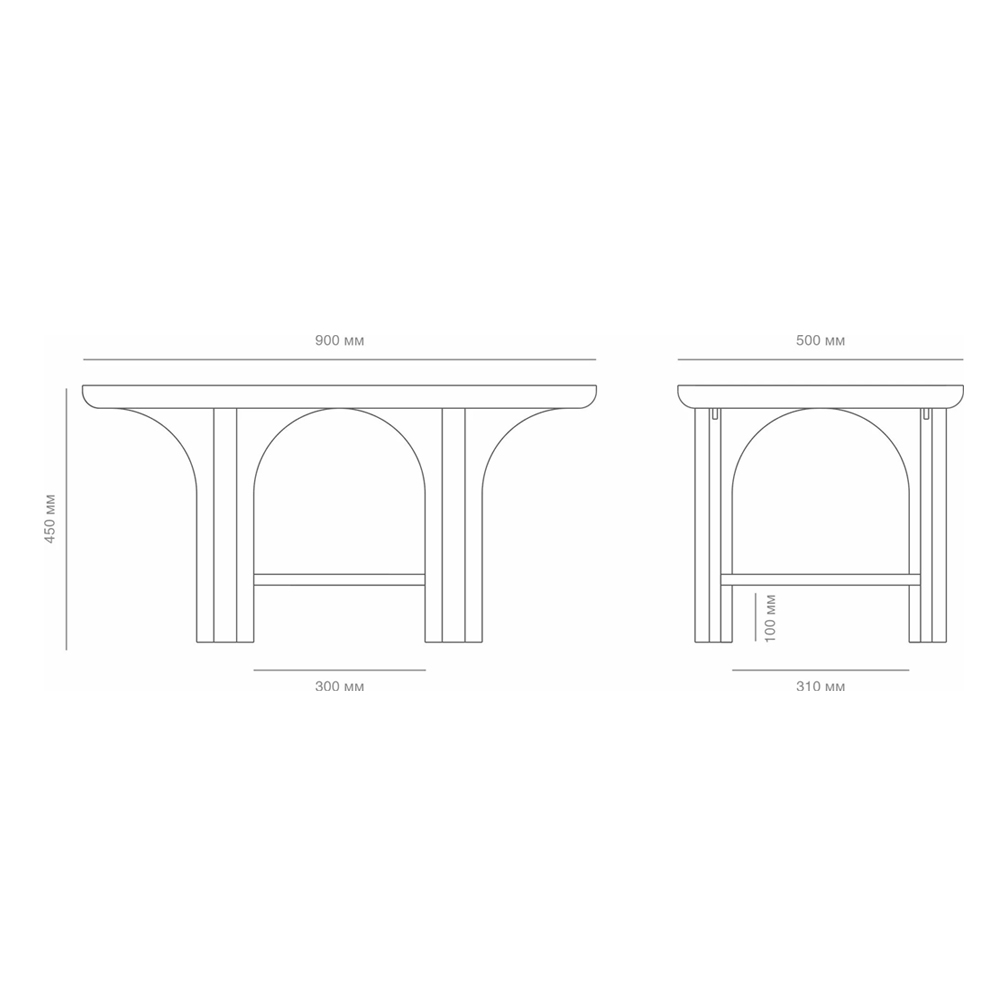 Стол кофейный деревянный с арочным основанием Arch Passage Стол кофейный деревянный с арочным основанием Arch Passage в Омске