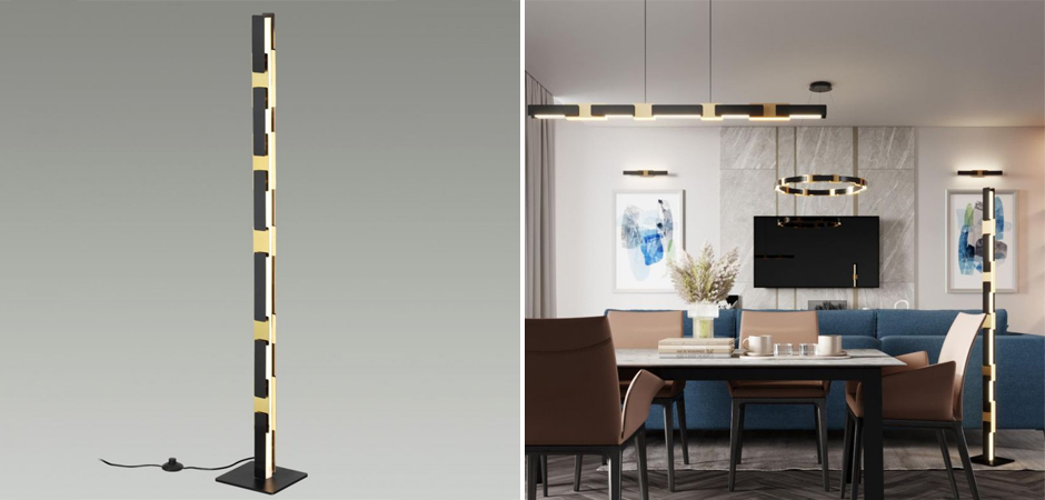 Торшер Shades of Gold с выключателем Торшер Shades of Gold с выключателем - Loft-Concept в Омске