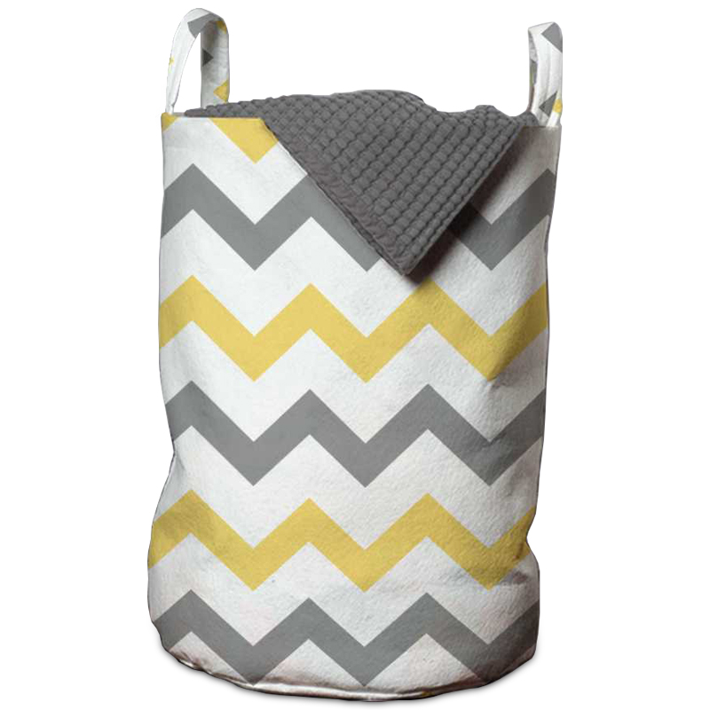 Корзина Mustard and Gray Chevron Basket Горчичный Серый Белый в Омске | Loft Concept 