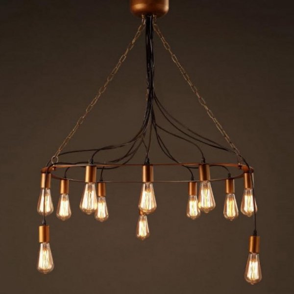 Люстра Blood Wire Chandelier Black 12 Золотой Черный в Омске | Loft Concept 