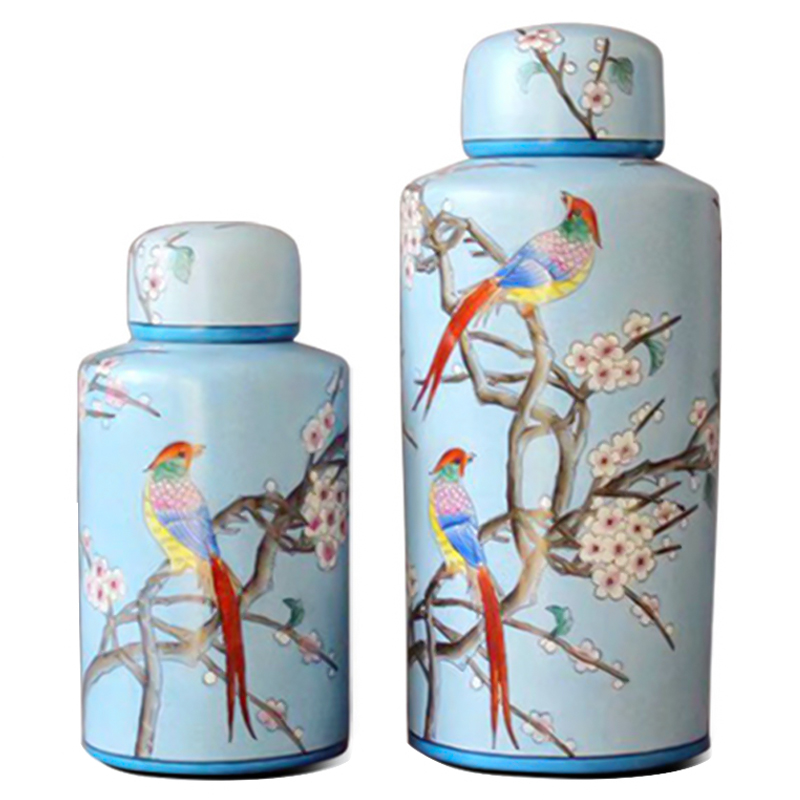 Ваза Garden Blue Birds Vase Голубой Мульти в Омске | Loft Concept 