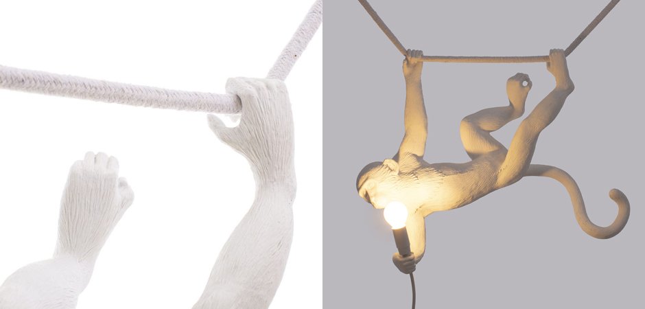 Подвесной светильник Seletti The Monkey Lamp  Swing White - Loft-Concept в Омске
