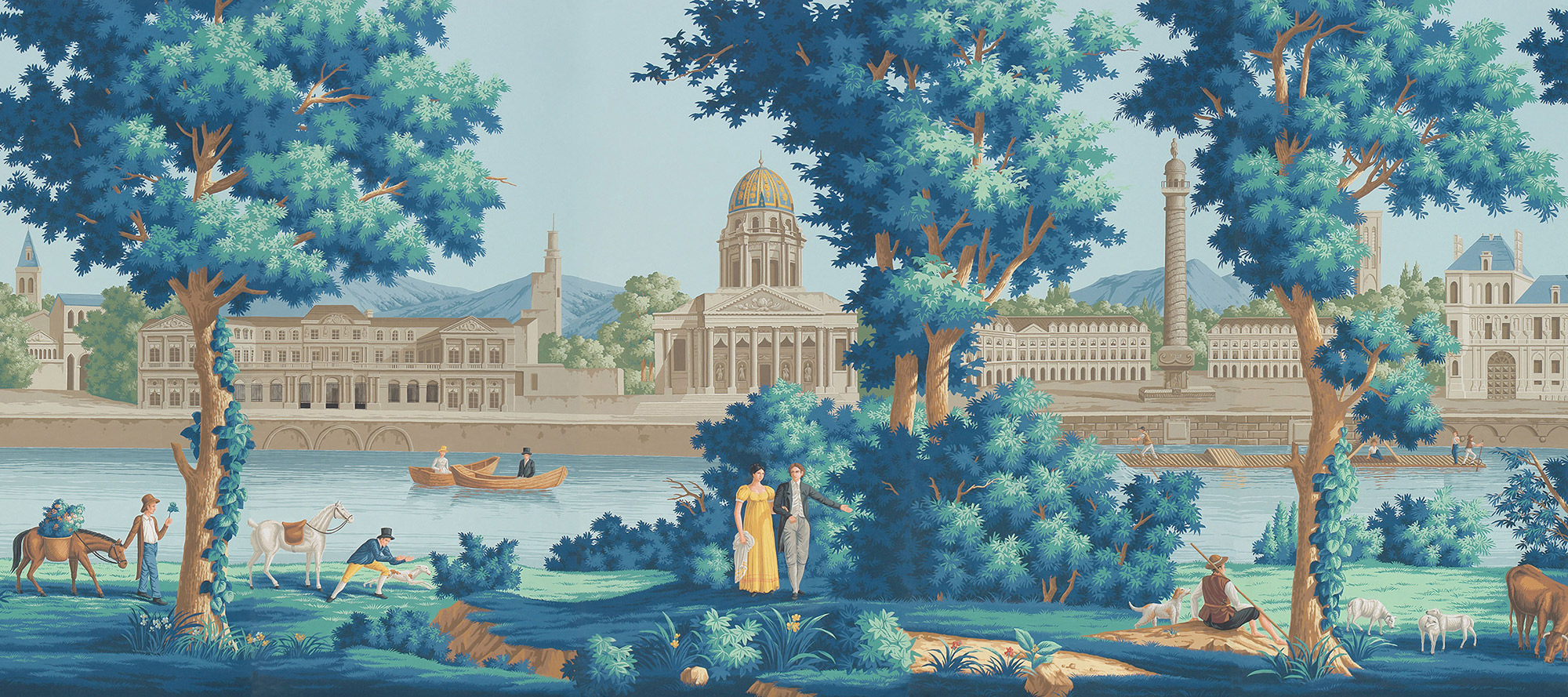 Обои ручная роспись Monuments of Paris Jacquemart on scenic paper Обои ручная роспись Monuments of Paris Jacquemart on scenic paper - постер Loft-Concept в Омске