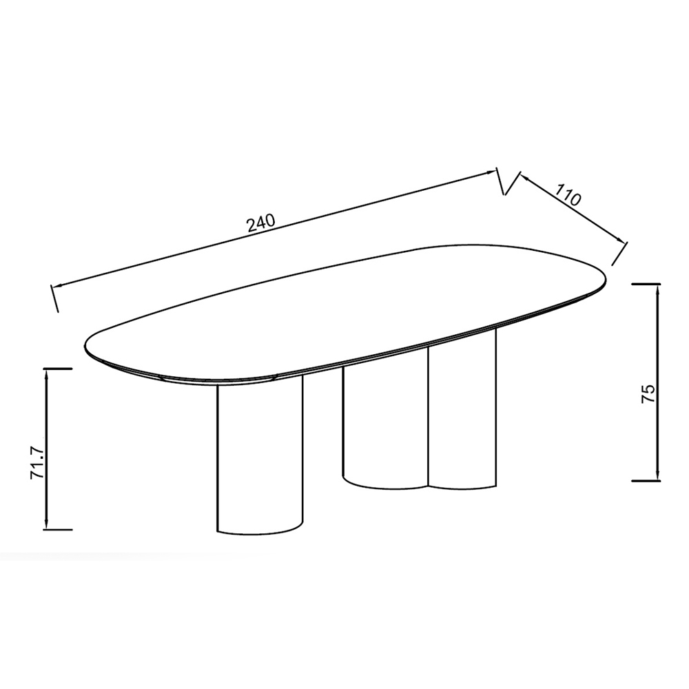 Стол обеденный мраморный с колоннами Marble Column Table в Омске