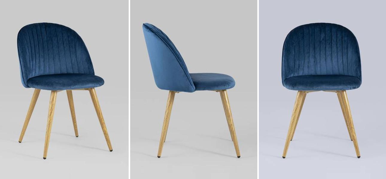 Стул Miruna Chair Синий Велюр - фото