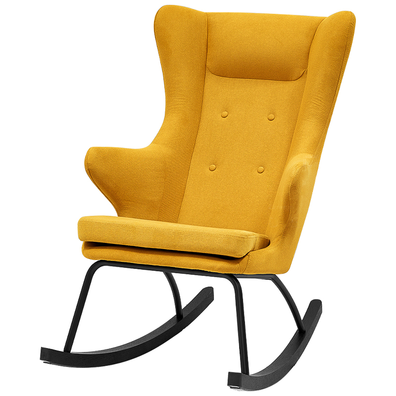 Rocking chair DORIA YELLOW Кресло-Качалка Желтое Желтый Черный в Омске | Loft Concept 