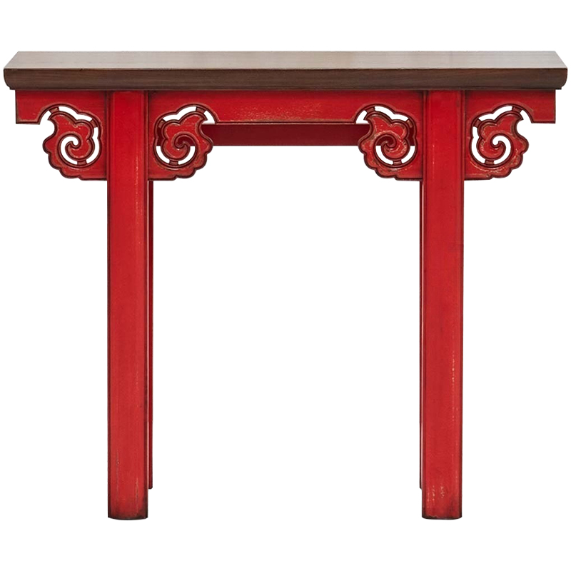 Деревянная консоль в китайском стиле красная Tang Console Table Красный Коричневый в Омске | Loft Concept 