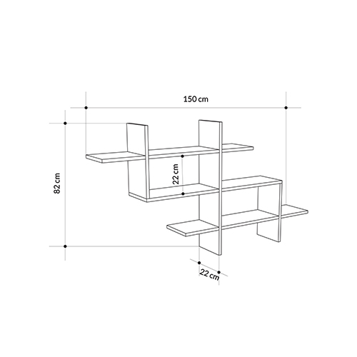 Полка фигурная подвесная цвета антрацит HALIC BOOKCASE ANTHRACITE в Омске