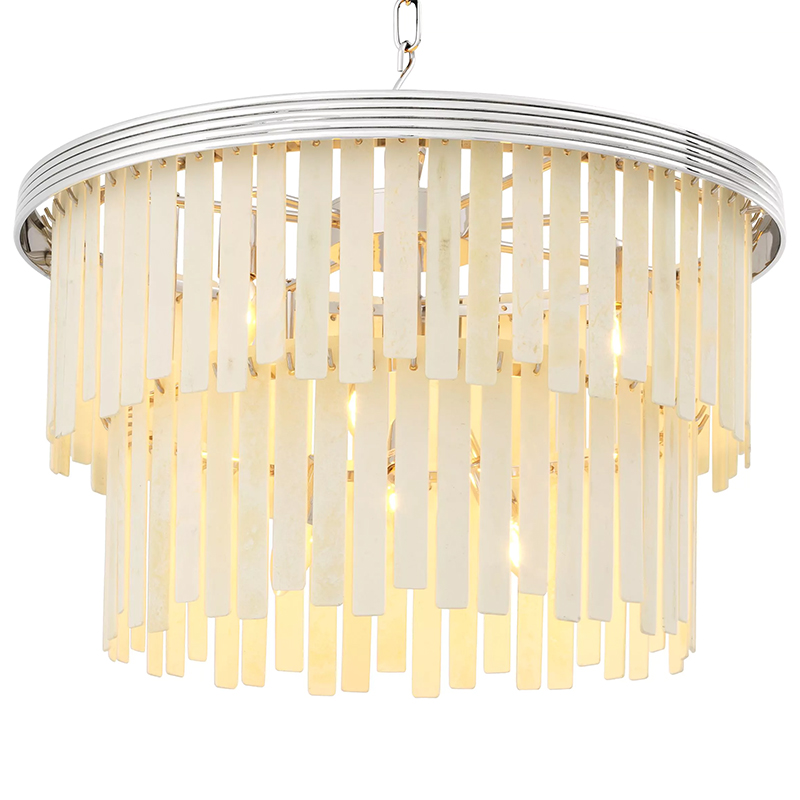 Люстра Eichholtz Chandelier Arizona S Nickel ivory ( слоновая кость ) Никель в Омске | Loft Concept 