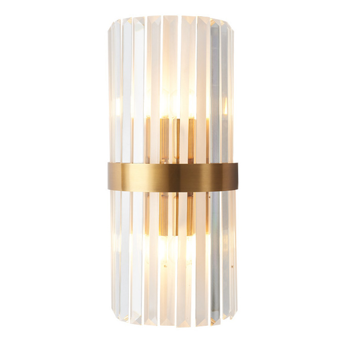 Бра Odeon Clear Glass Gold metal Wall Lamp Прозрачный Латунь в Омске | Loft Concept 