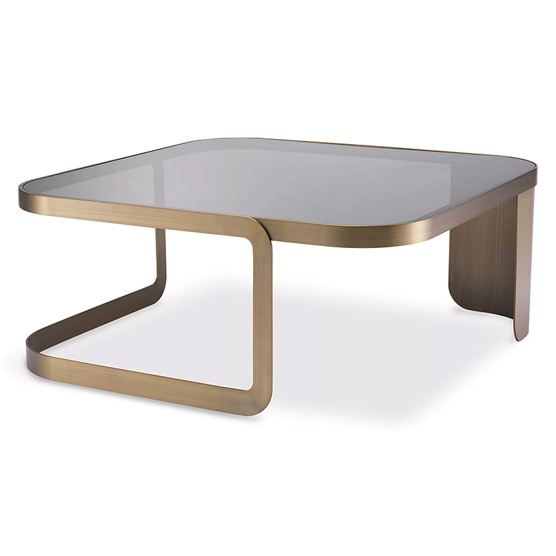 Кофейный стол Eichholtz Coffee Table Numa Стекло Смок Латунь в Омске | Loft Concept 