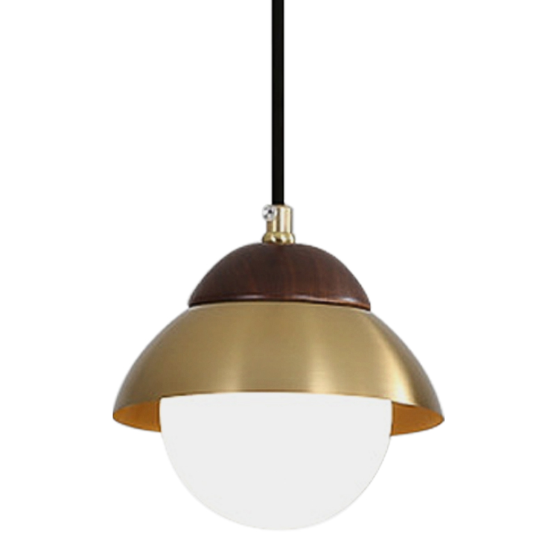 Подвесной светильник Roch Pendant Wooden Eco Light Коричневый Латунь в Омске | Loft Concept 