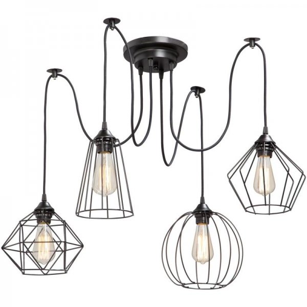 Люстра Loft Industrial 4 wire Cage Differ Pendant  в Омске | Loft Concept 