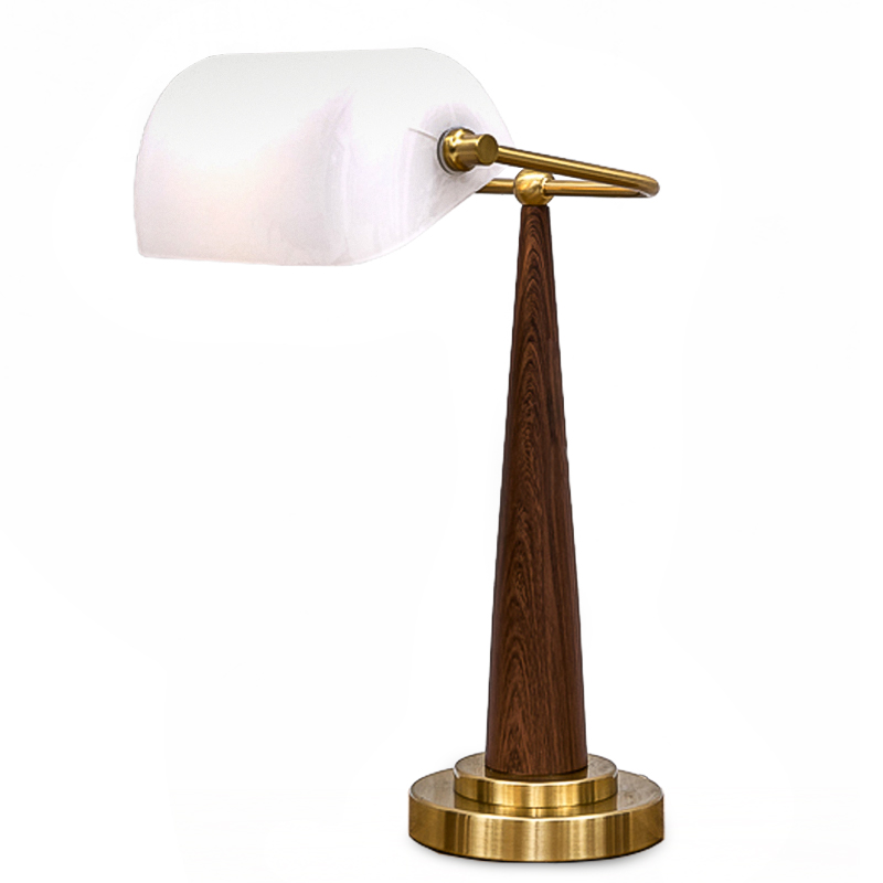 Настольная лампа Ziani Table lamp Белый Коричневый Латунь в Омске | Loft Concept 