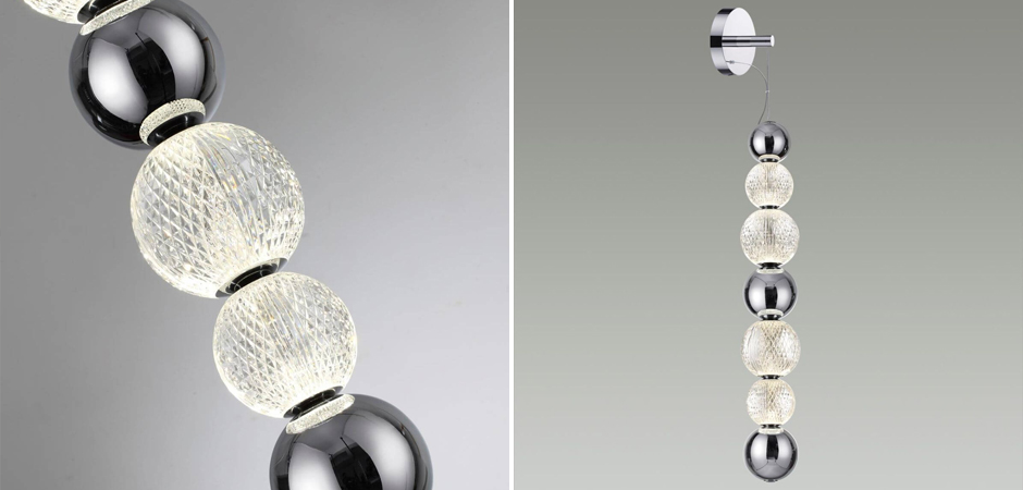 Светодиодное бра с подвесным плафоном Crystal Globule Хром - Loft-Concept в Омске