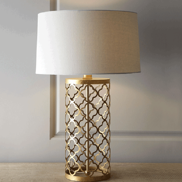 Настольная лампа Regina-Andrew Design Quatrefoil Drum Lamp Латунь в Омске | Loft Concept 