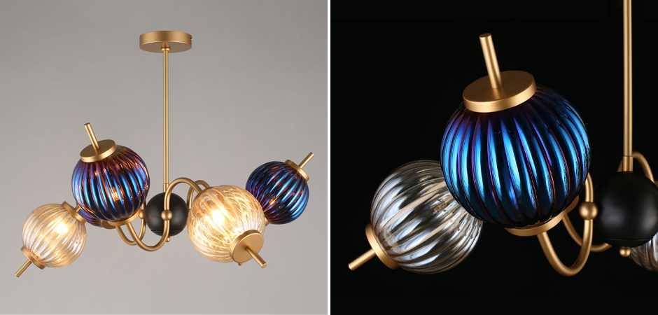 Люстра Shell Beads с цветным стеклом Люстра Shell Beads с цветным стеклом - Loft-Concept в Омске