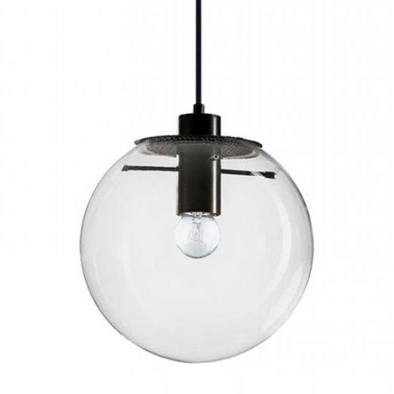 Подвесной светильник Selene Glass Ball Ceiling Lights Black  40 cm Черный Прозрачное Стекло в Омске | Loft Concept 