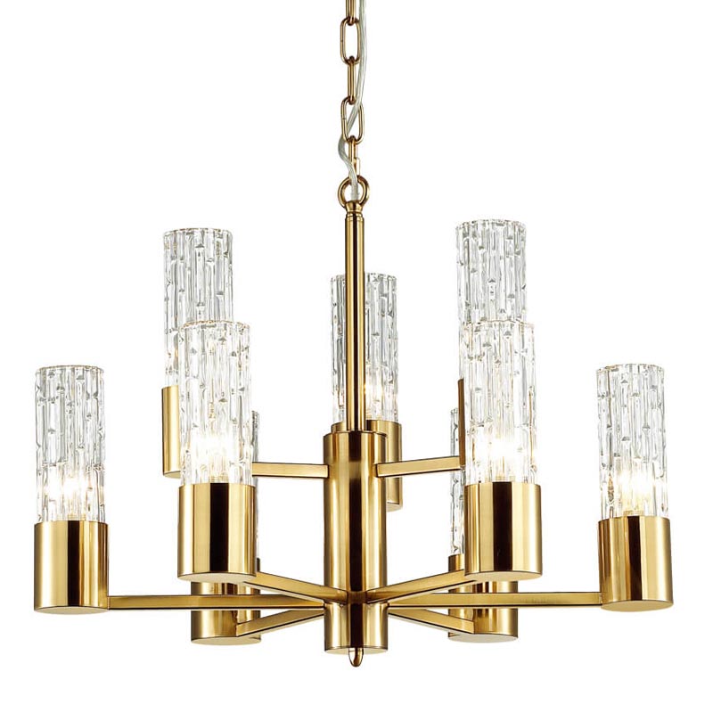 Люстра Lorinda Chandelier two tiers Прозрачный (Transparent) Золотой в Омске | Loft Concept 