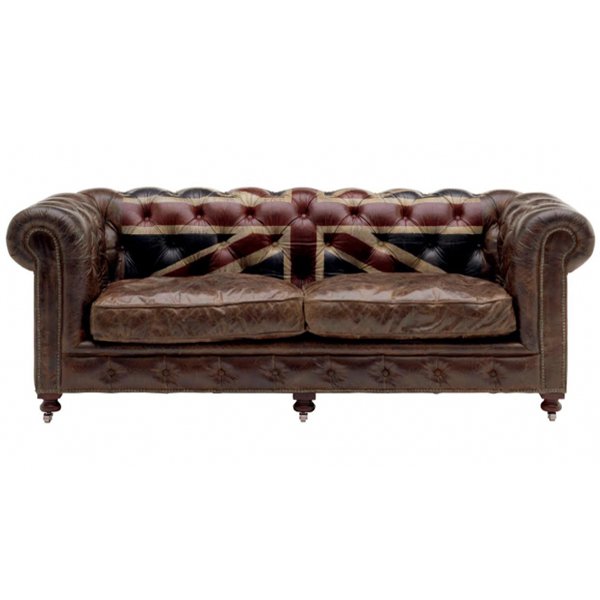 Диван Chesterfield Rebel Sofa Union Jack Andrew Martin Коричневый в Омске | Loft Concept 