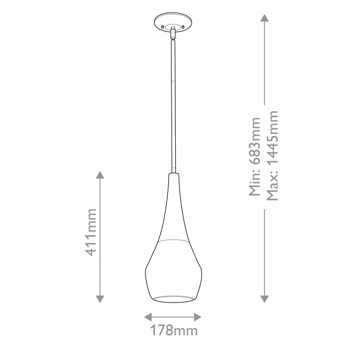 Подвесной светильник каплевидной формы с комбинированным плафоном из стали и белого матового стекла Kichler в Омске