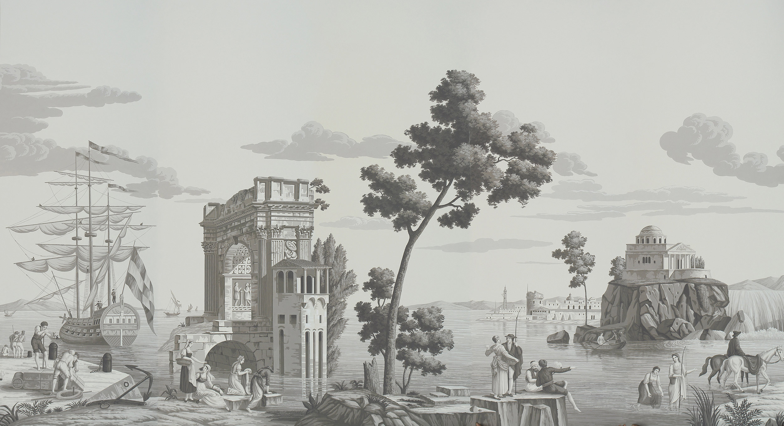 Обои ручная роспись Views of Italy Eau Forte on scenic paper Обои ручная роспись Views of Italy Eau Forte on scenic paper - постер Loft-Concept в Омске