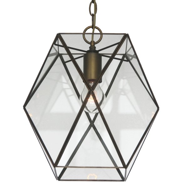 Подвесной светильник Rombius Pendant I clear glass Латунь Античная полированная в Омске | Loft Concept 