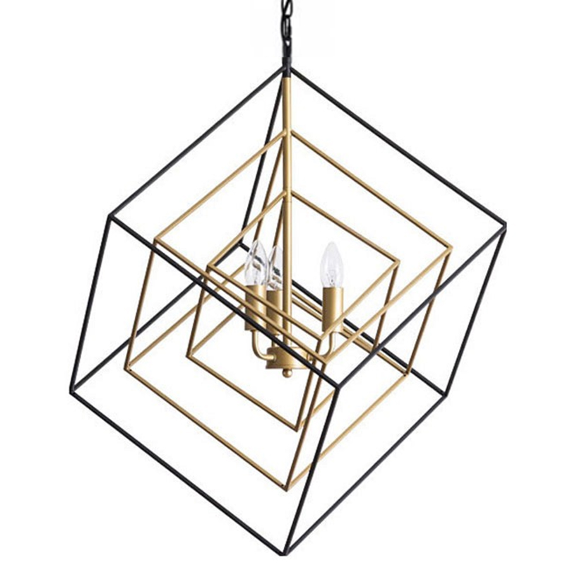 Светильник CUBIST Pendant Black and Gold 3 lamp Золотой Черный в Омске | Loft Concept 