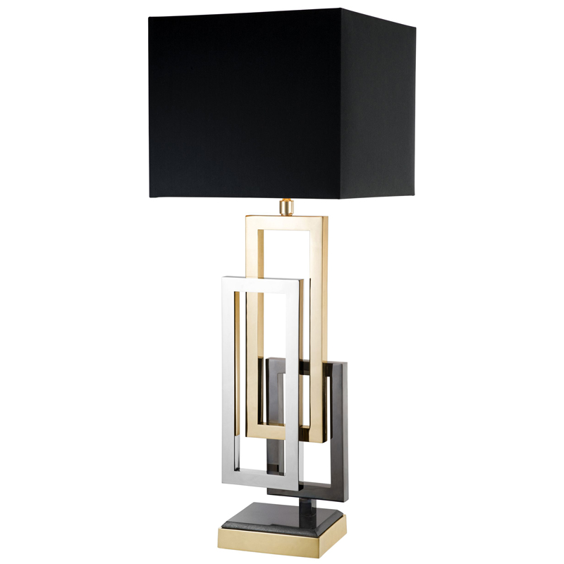 Настольная лампа Eichholtz Table Lamp Regine Черный Никель Темный никель Золотой в Омске | Loft Concept 