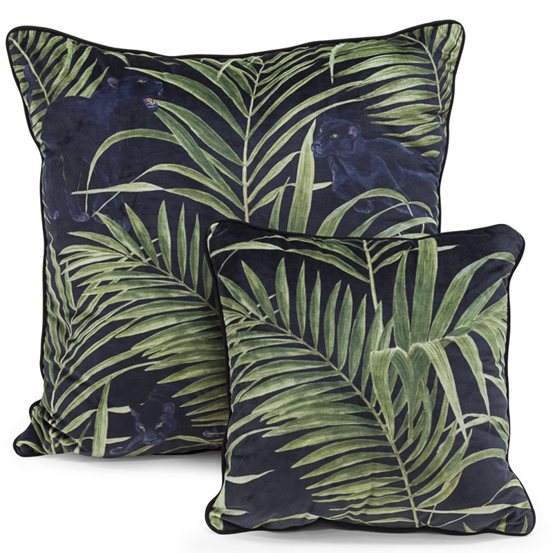 Комплект подушек SET PILLOW ABHIKA black-green Зеленый Черный в Омске | Loft Concept 