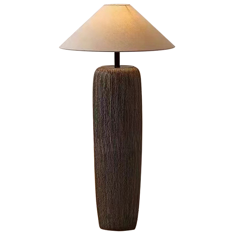 Торшер Coffey Lampshade Floor Lamp Бежевый Коричневый в Омске | Loft Concept 